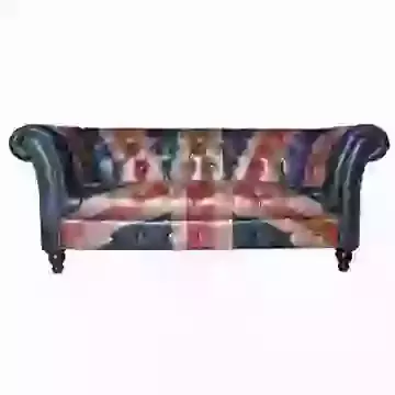 Leather Union Jack Design 2 Seater Chesterfield Sofa